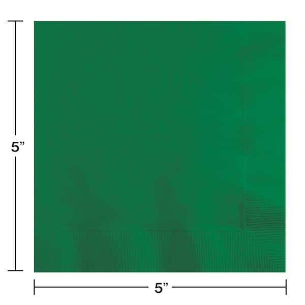 Emerald Green Beverage Napkins, 5x5,600PK